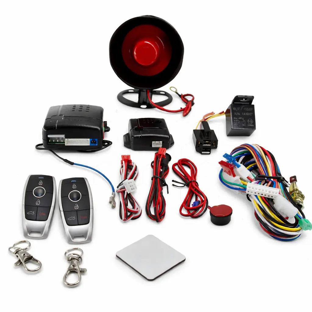 Kit alarma para auto con controles y sirena de 1 tono