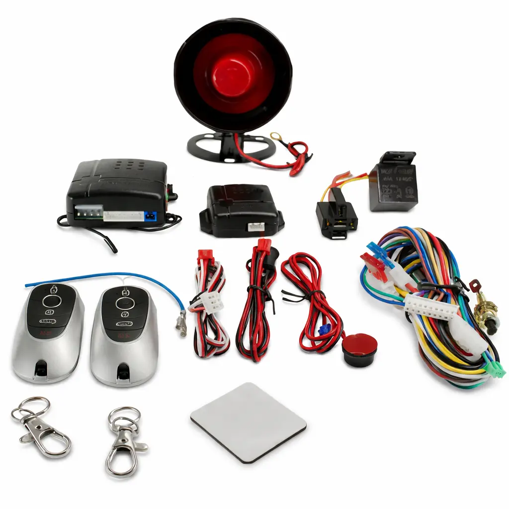 Kit alarma para auto con controles y sirena de 1 tono evolum