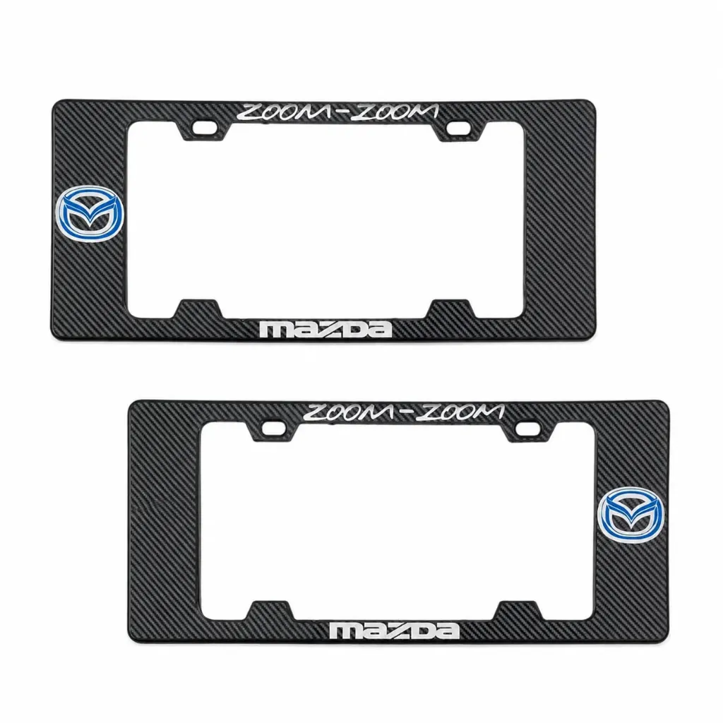 [MARCO-MAZDABLUE] Portaplaca legal con diseño Mazda carbono