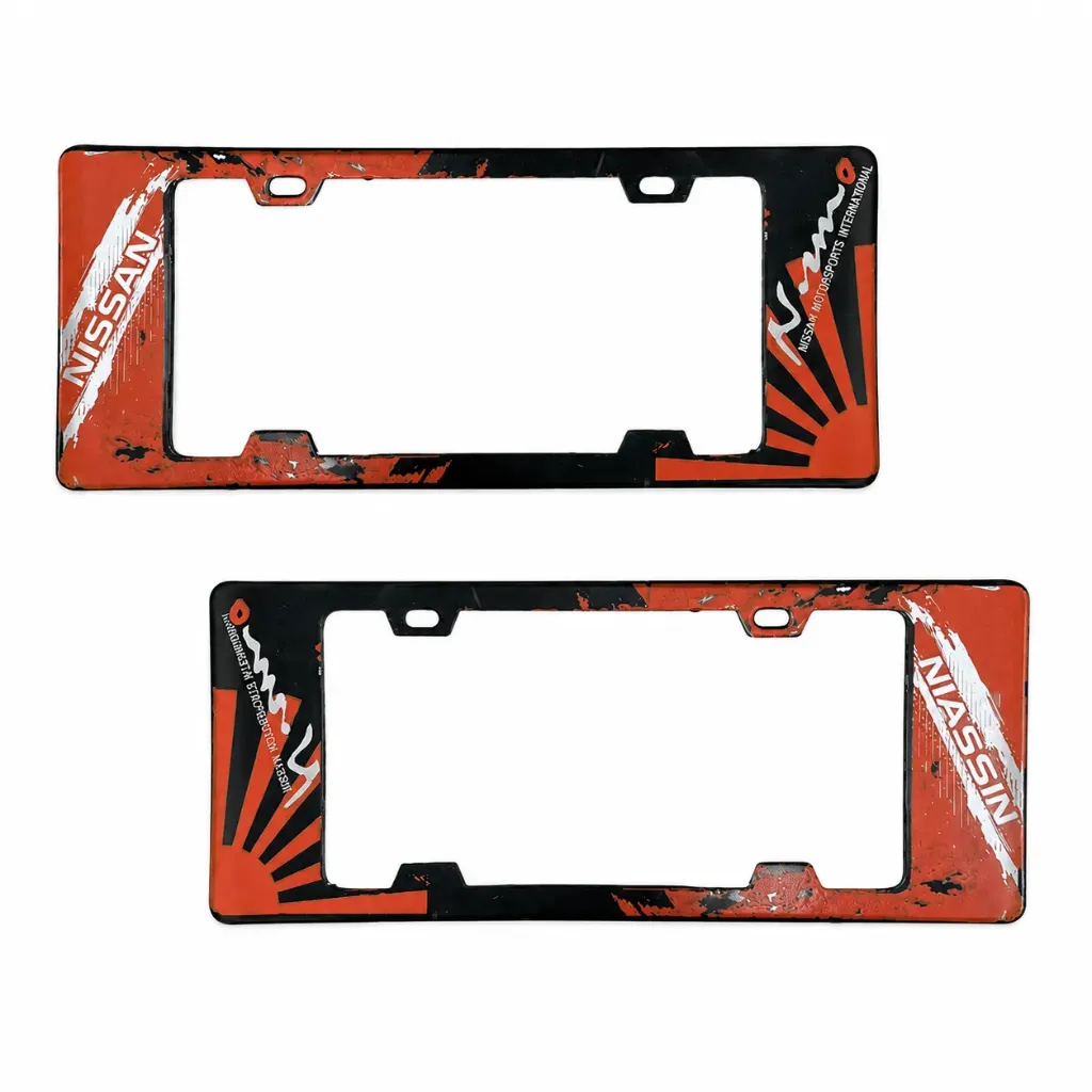 [MARCO-NISSANNARANJA] Portaplaca legal con diseño Nissan naranja