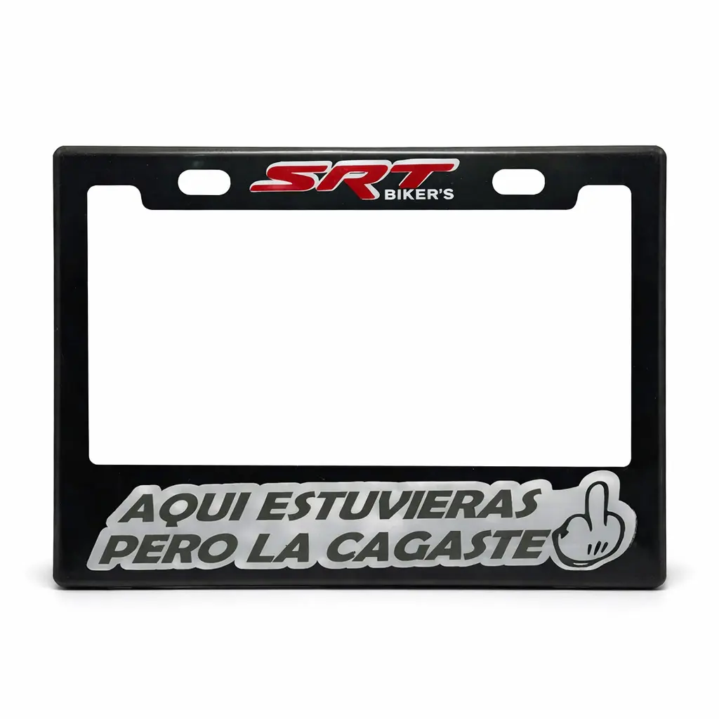 Portaplaca flexible para moto "Aquí estuvieras pero la cagaste"