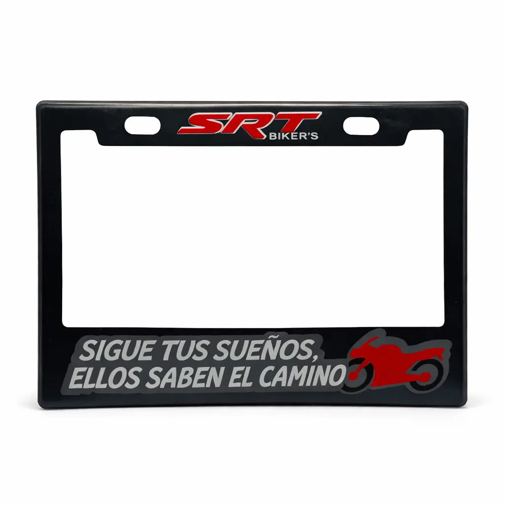 Portaplaca flexible para moto "Siguen tus sueños ellos saben el camino"