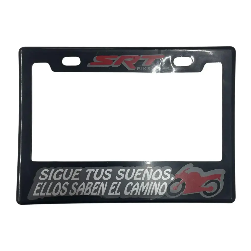Portaplaca flexible para moto "Siguen tus sueños ellos saben el camino"
