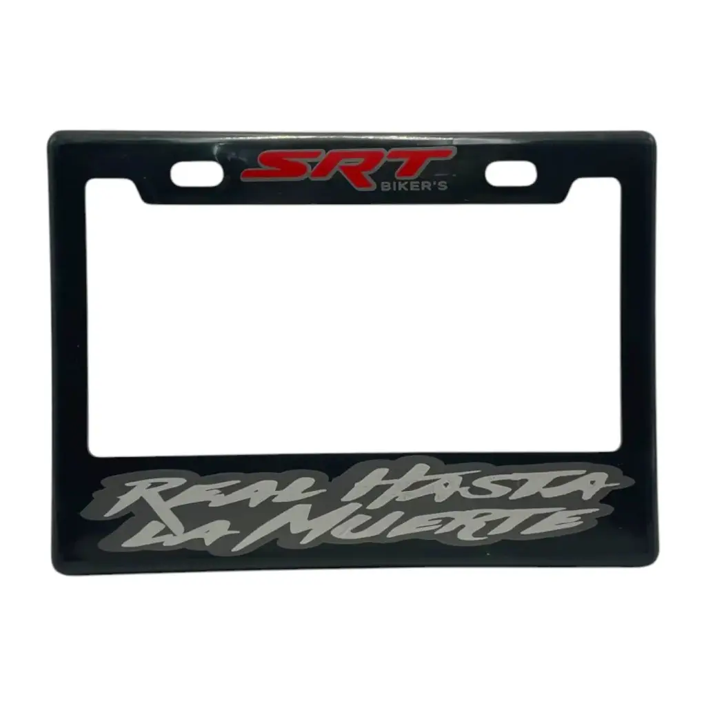 Portaplaca flexible para moto "Real hasta la muerte