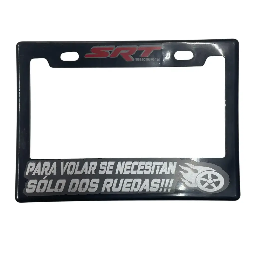 Portaplaca flexible para moto "Para volar se necesitan solo dos ruedas"