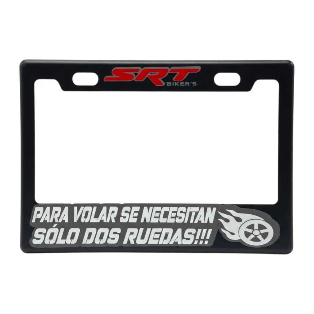 Portaplaca flexible para moto "Para volar se necesitan solo dos ruedas"