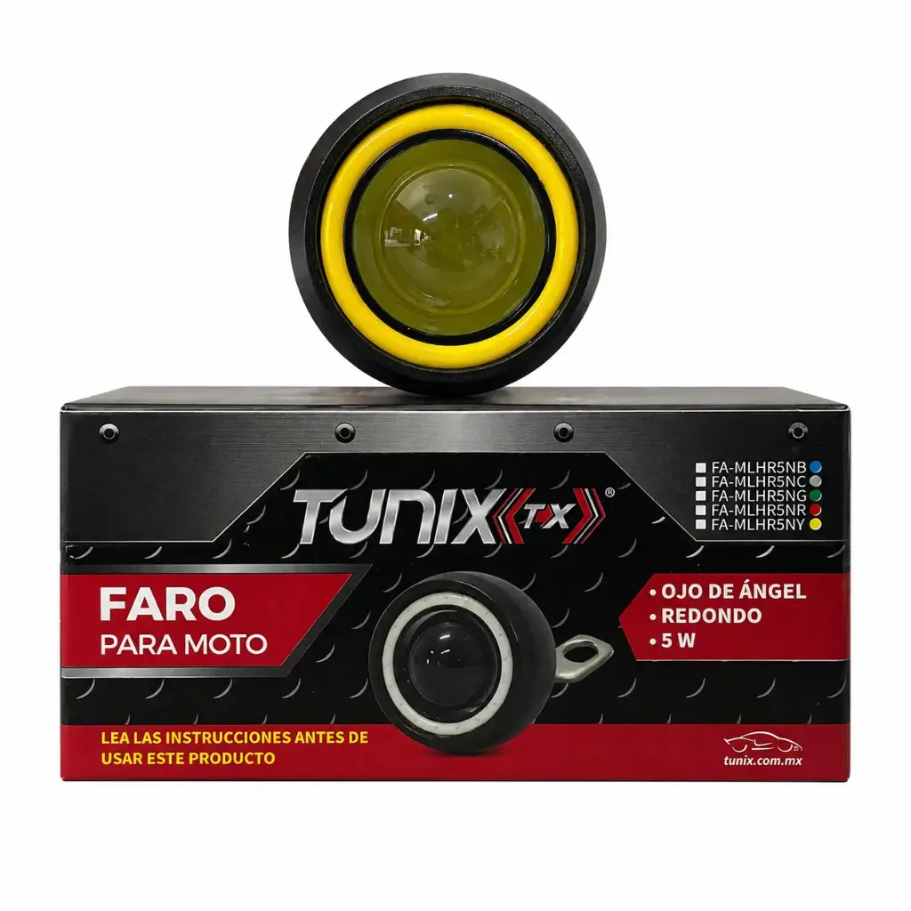 [FA-MLHR5NY] Faro LED para moto con ojo de ángel ambar