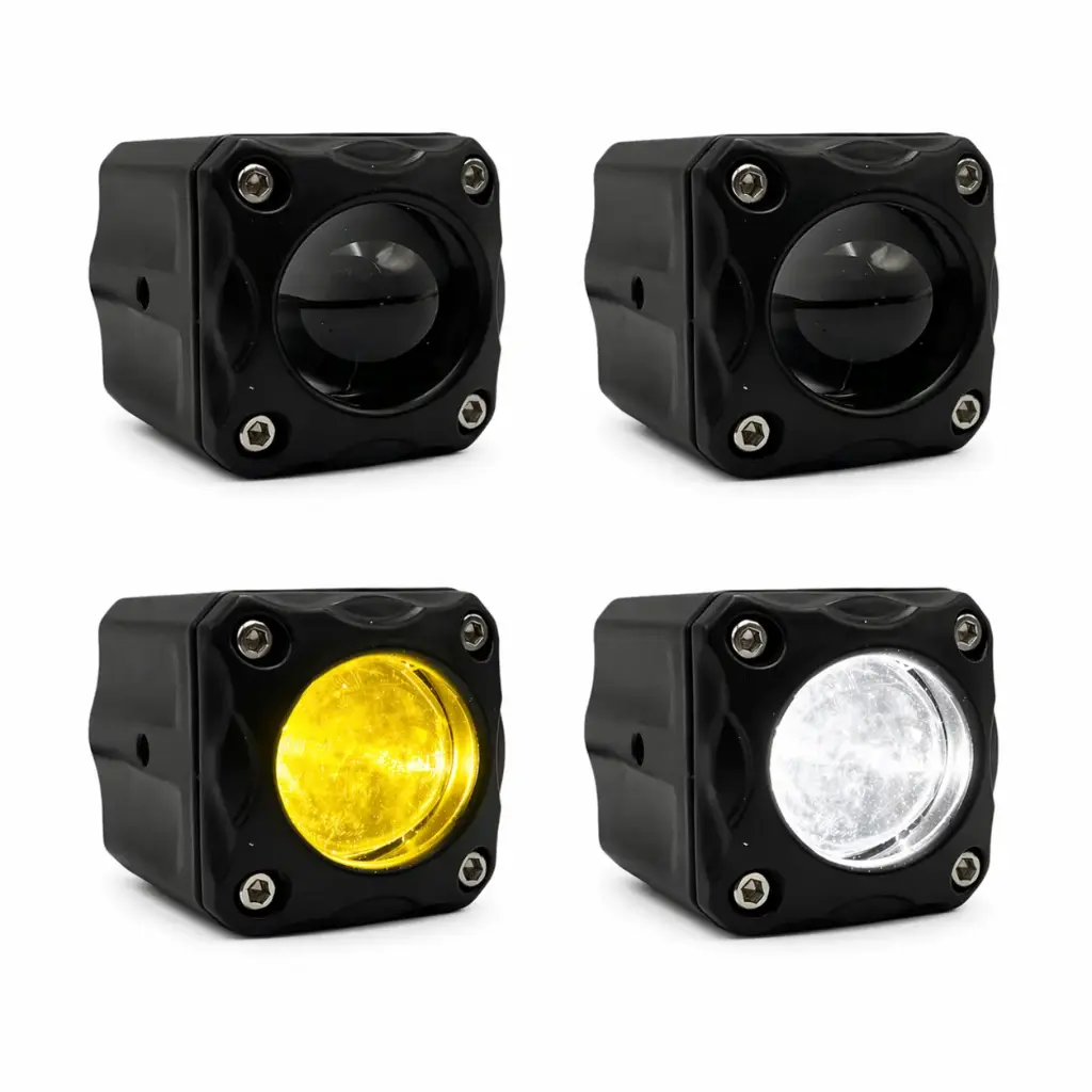 [MY1-MINI-RB] Faro LED tipo cubo proyector de alta potencia bicolor