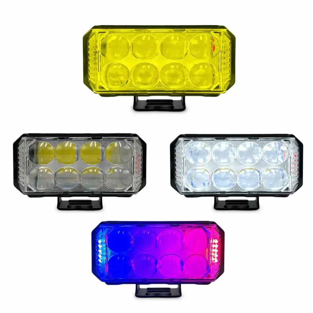 [HY-2424A-8] Faro LED 8 lentes tipo módulo multicolor