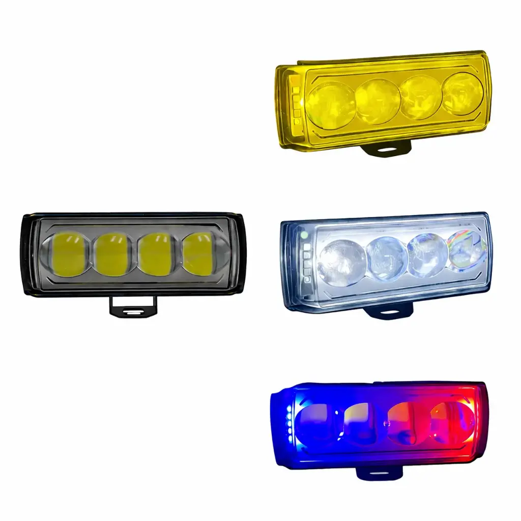 Faro LED 4 lupas tipo módulo con cuartos 