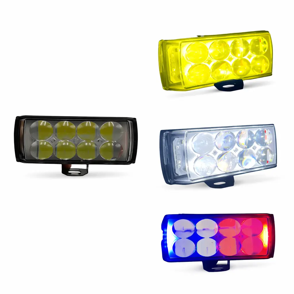 Faro LED 8 lupas tipo módulo con cuartos 