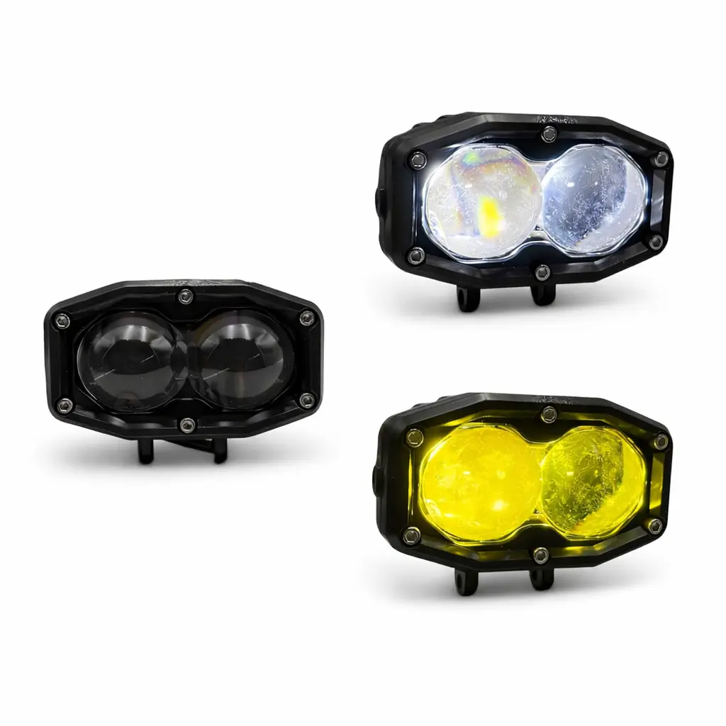 Faro LED doble lupa bicolor