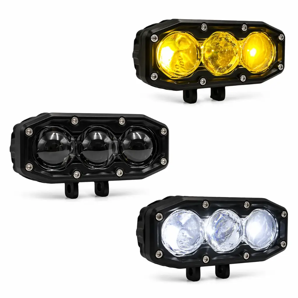 Faro LED triple lente bicolor