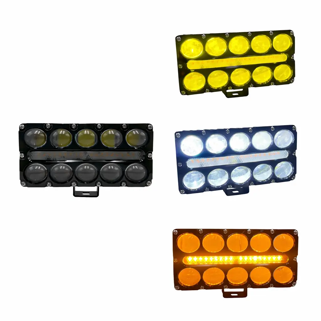 [HY-2428A] Faro LED 10 lentes con tira central