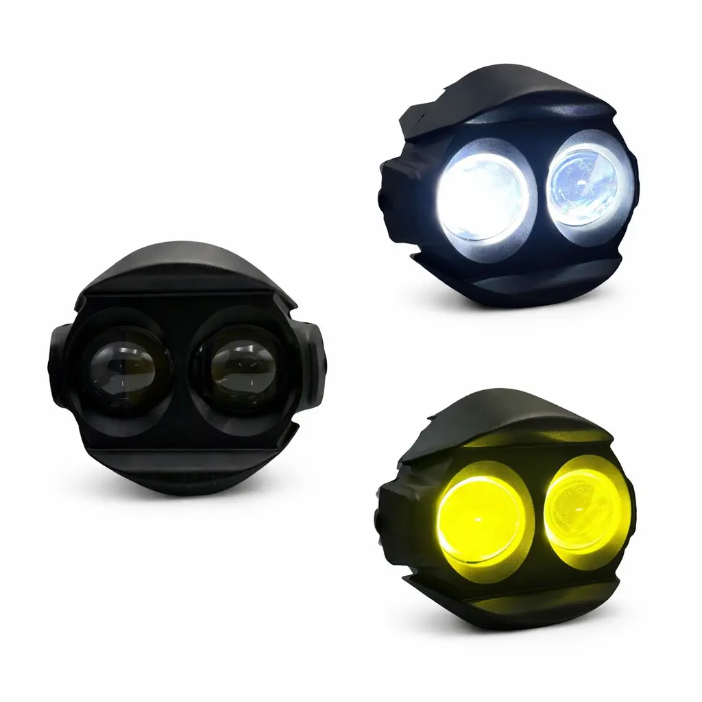 [HY-2412D] Faro LED doble ojo de lupa bicolor