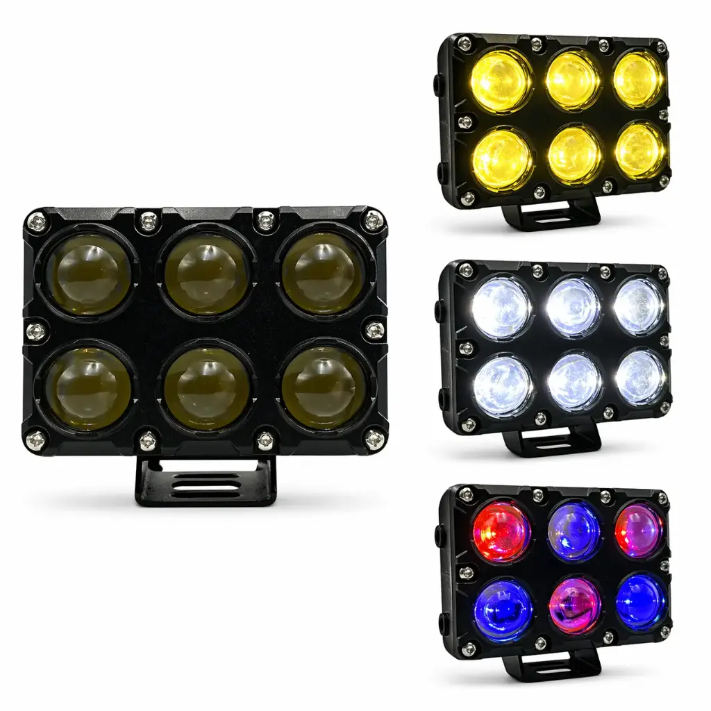Faro LED 6 lupas bicolor con ojo de demonio
