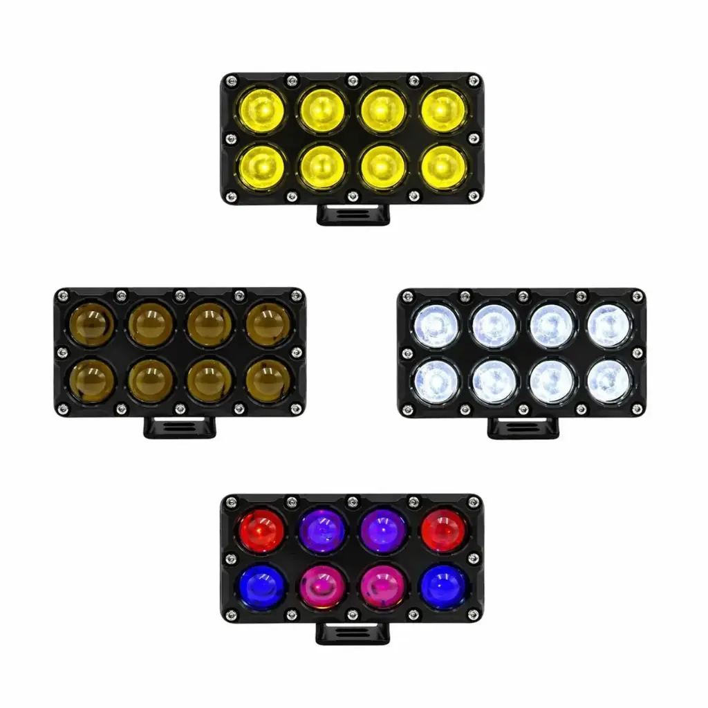 [HY-2427/DEVIL EYE] Faro LED 8 lupas bicolor con ojo de demonio