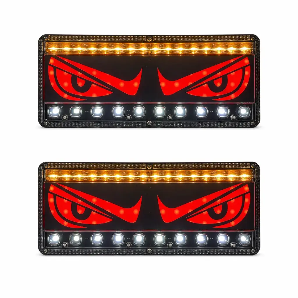 Calavera LED para nissan de ojos enojados multifunción