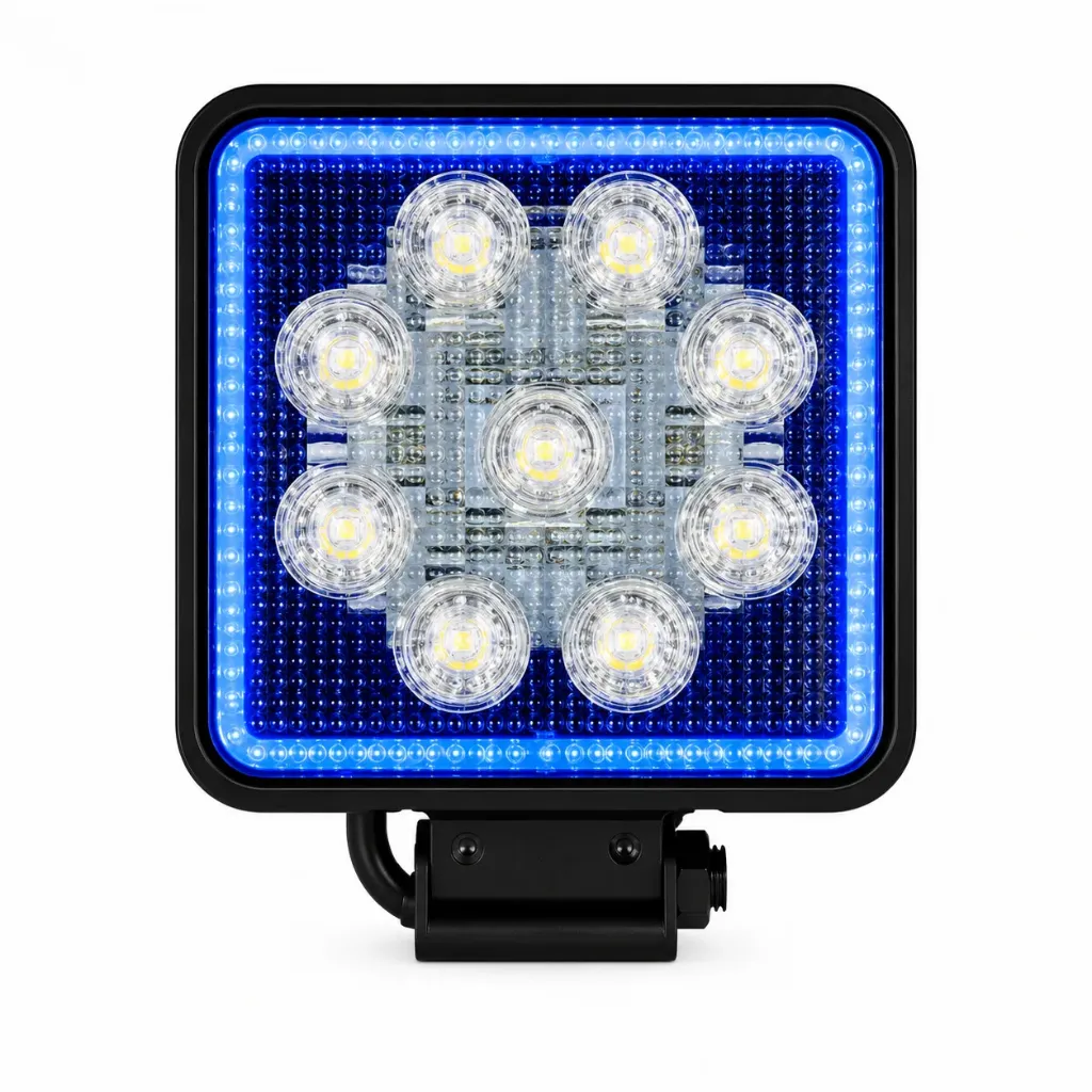 [TU-GZ17B] Faro 9 LED con aro azul