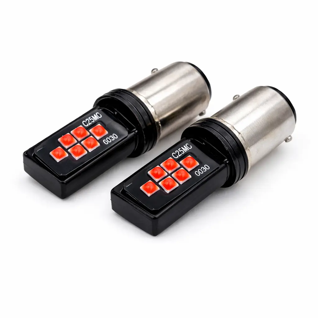 Foco 1157 de dos polos rojo