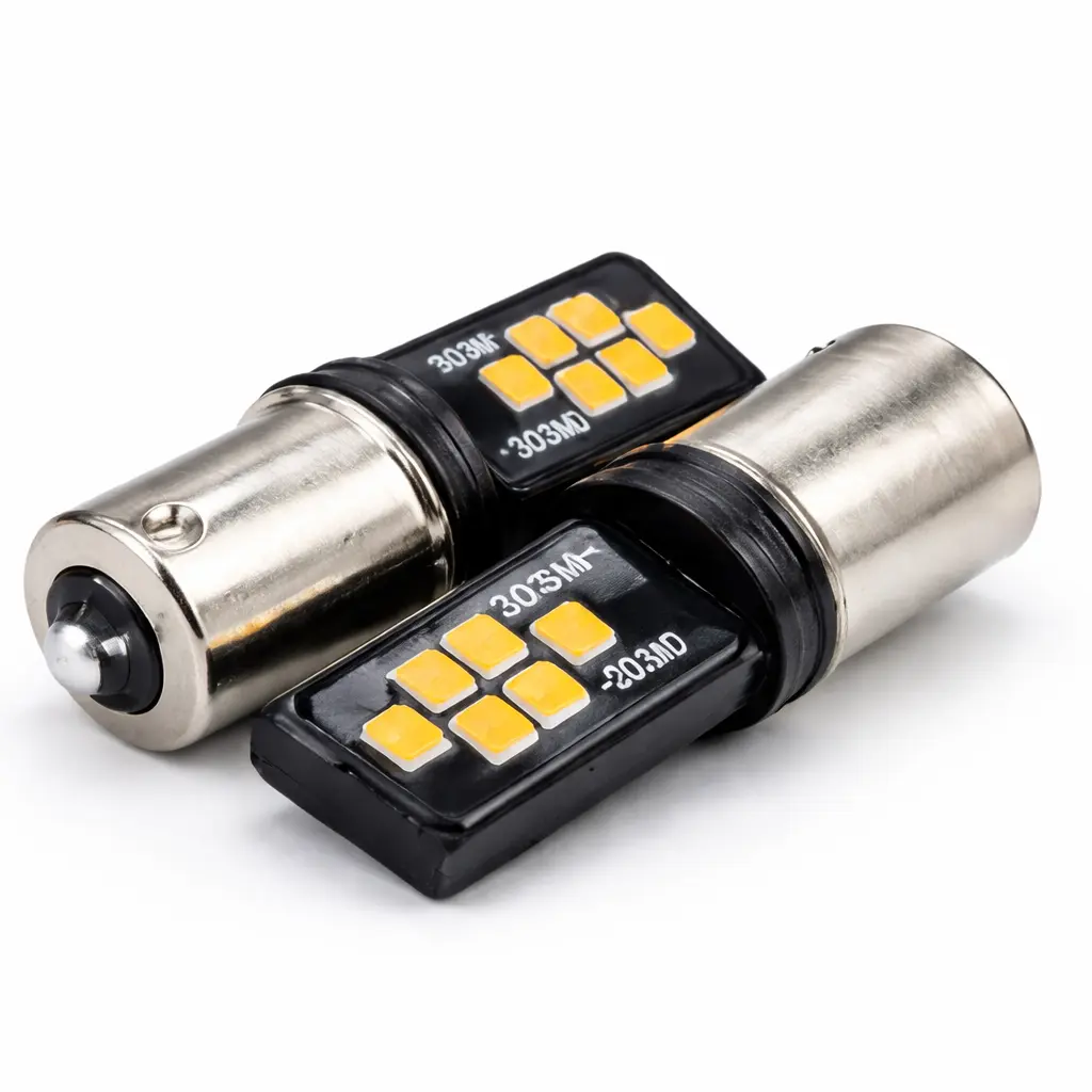 Foco 12 LED 1156 ámbar 