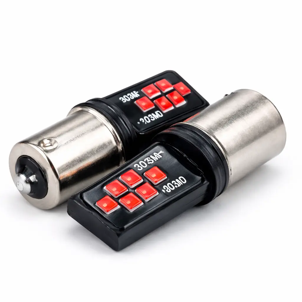 Foco 12 LED 1156 rojo