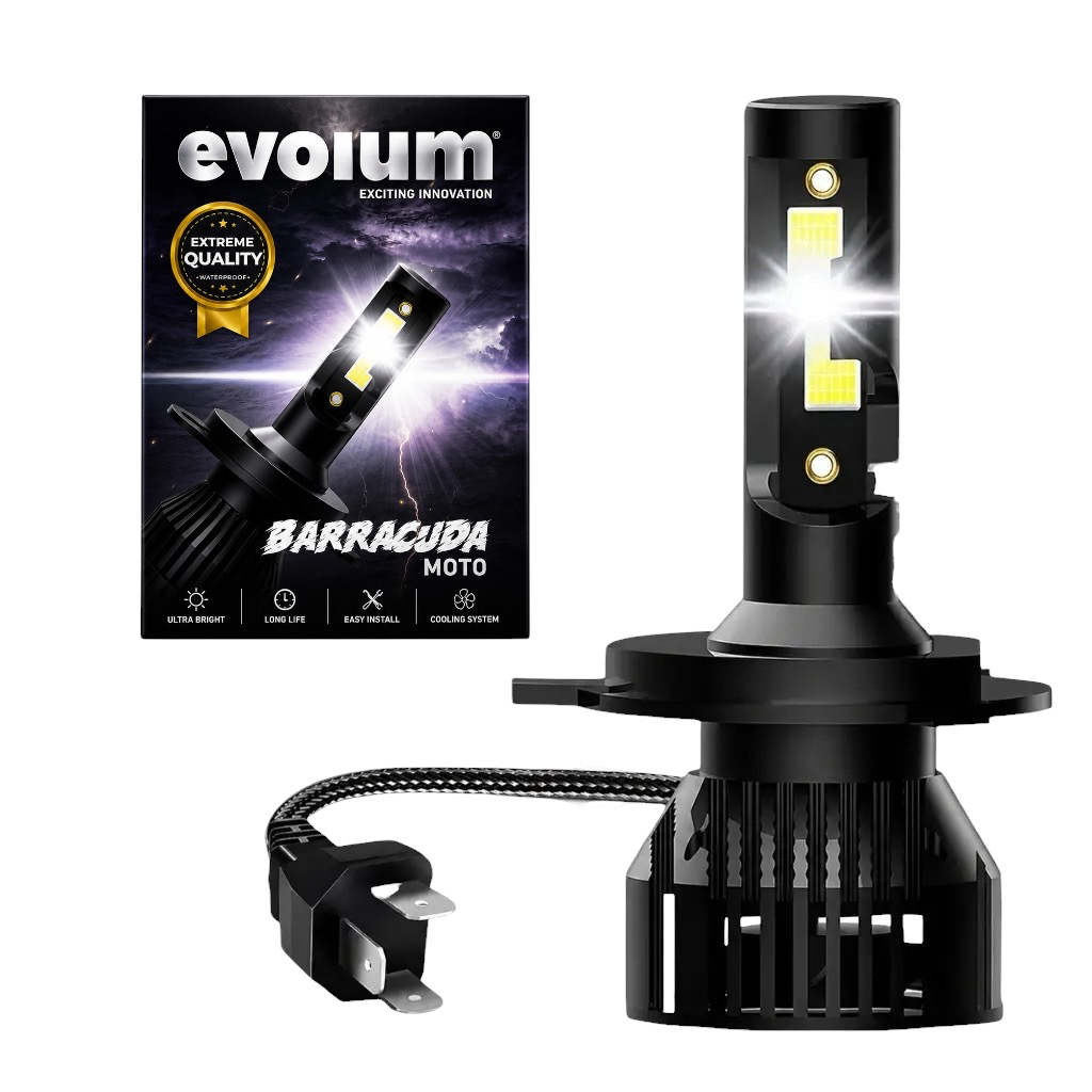 [B5M] Foco para moto Evolum Barracuda H4