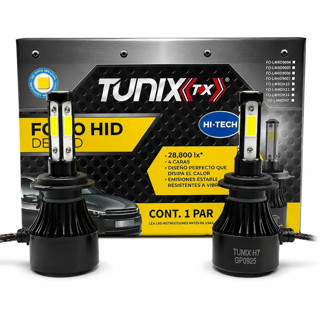 Foco LED de 4 caras H7 28,800 Lx