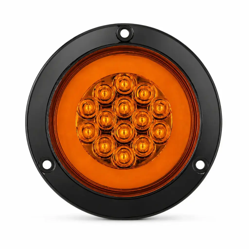 Plafón LED con arillo glo ambar y contorno negro