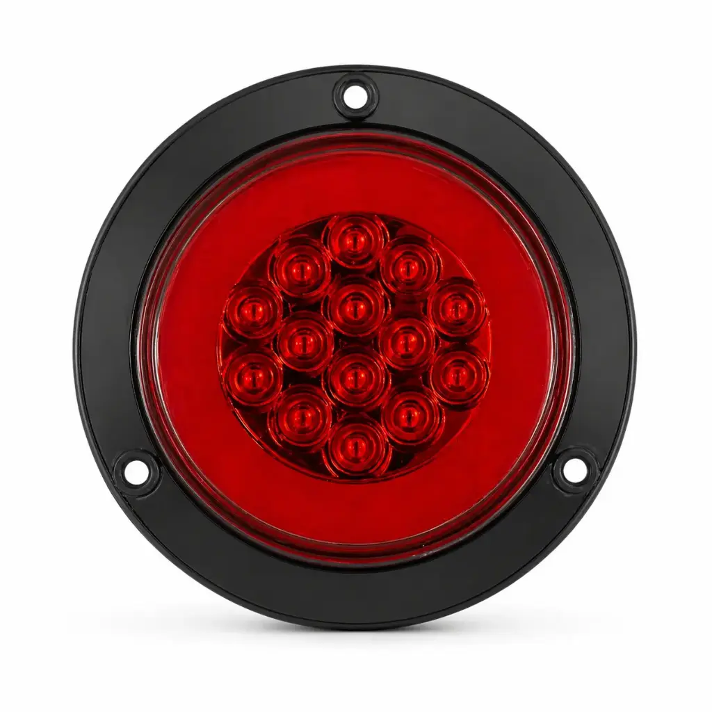 Plafón LED con arillo glo rojo y contorno negro