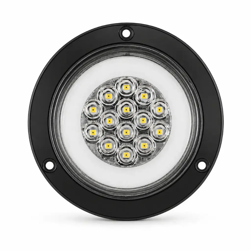 [MULT/6782B/STR/WH] Plafón LED con arillo glo blanco y contorno negro