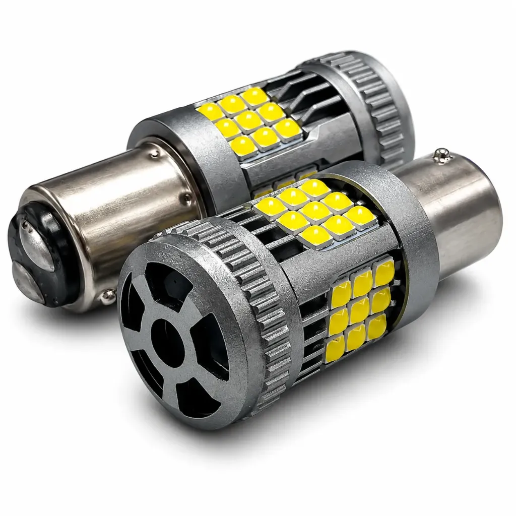 Foco con 36 LED 1157 fijo y estrobo blanco