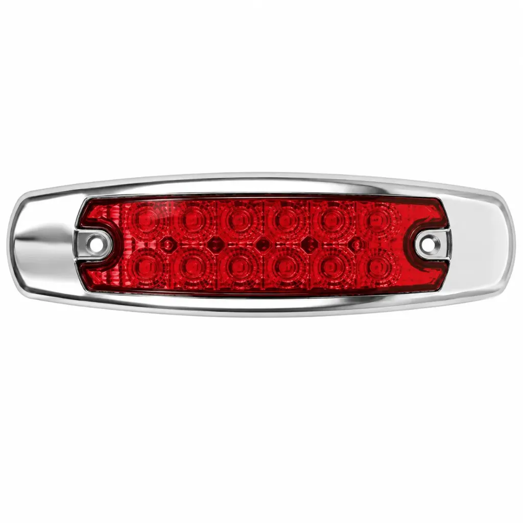 Plafón de 12 LED rojo cromado
