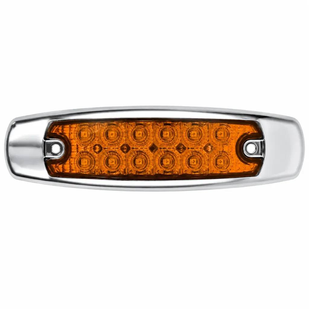 Plafón de 12 LED ámbar cromado