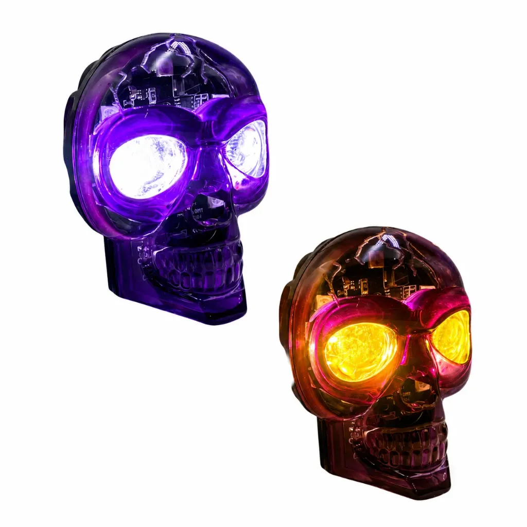[FALM99P-SAI] Faro LED tipo calavera bicolor y RGB con carcaza de color morada