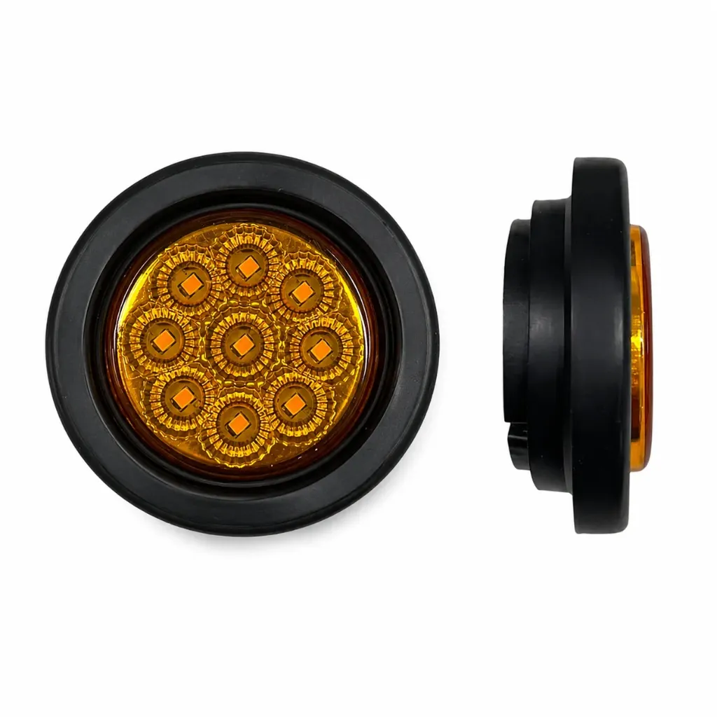 [MULT/6626/AM] Plafón LED redondo Ámbar para empotrar 9 LED