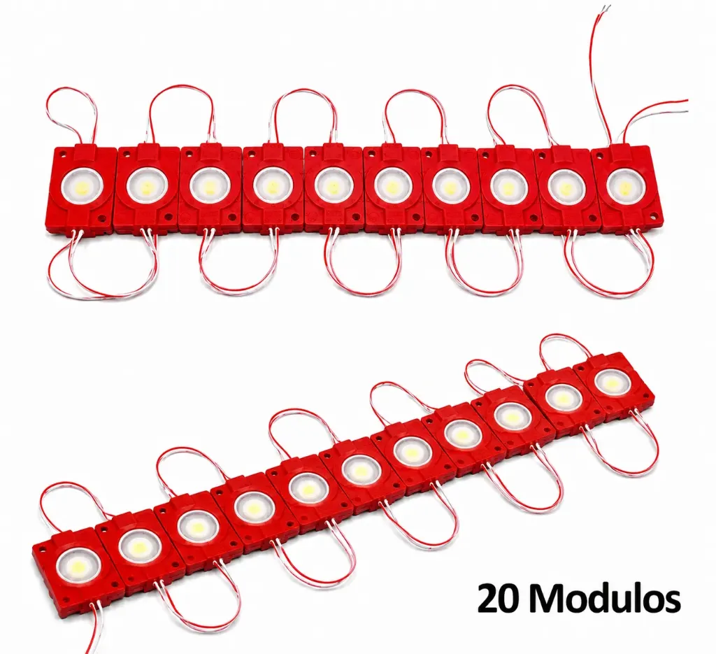 Tira de modulo LED rojo plasma 20 piezas