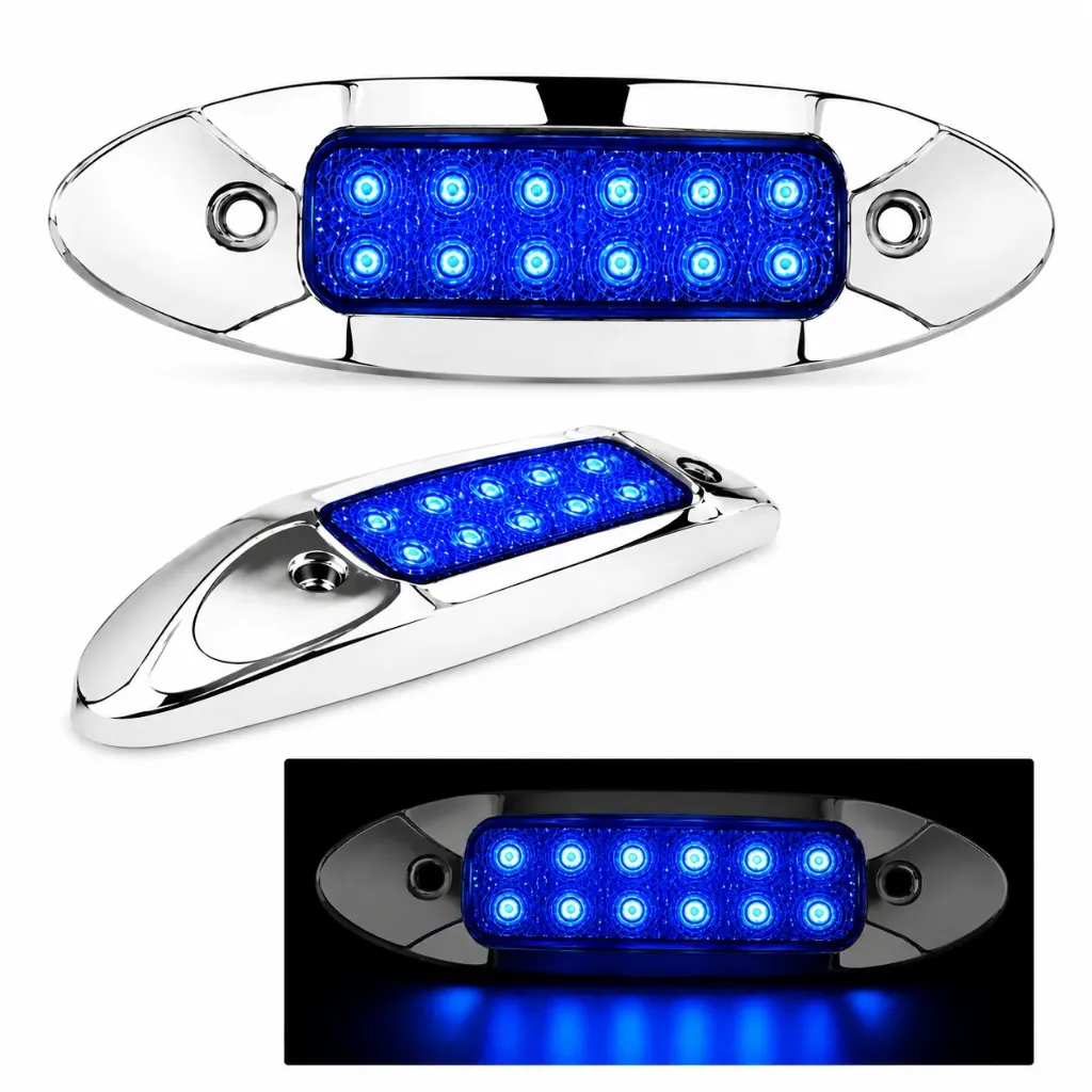 Plafón universal lateral de 12 LED azul