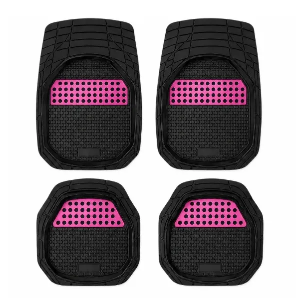 Tapete de uso rudo con charola rosa