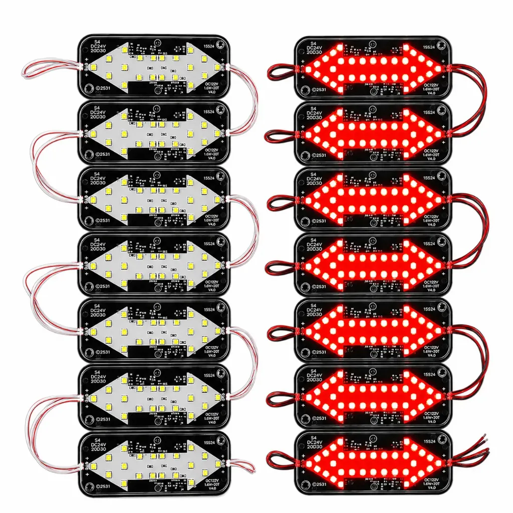 Modulo LED de doble flecha con funciones rojo (Tira de 20 piezas)
