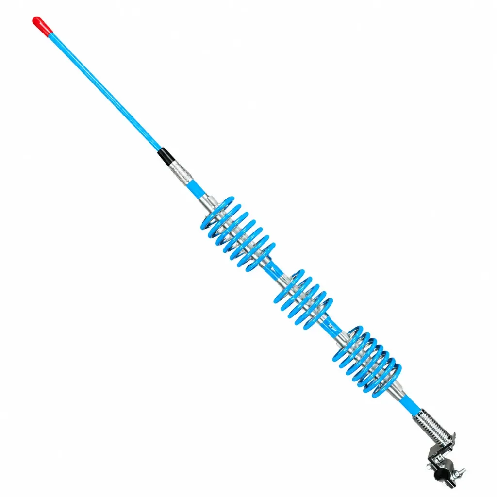 [AN333ICEBLUE] Antena decorativa triple espiral con luz LED azul hielo
