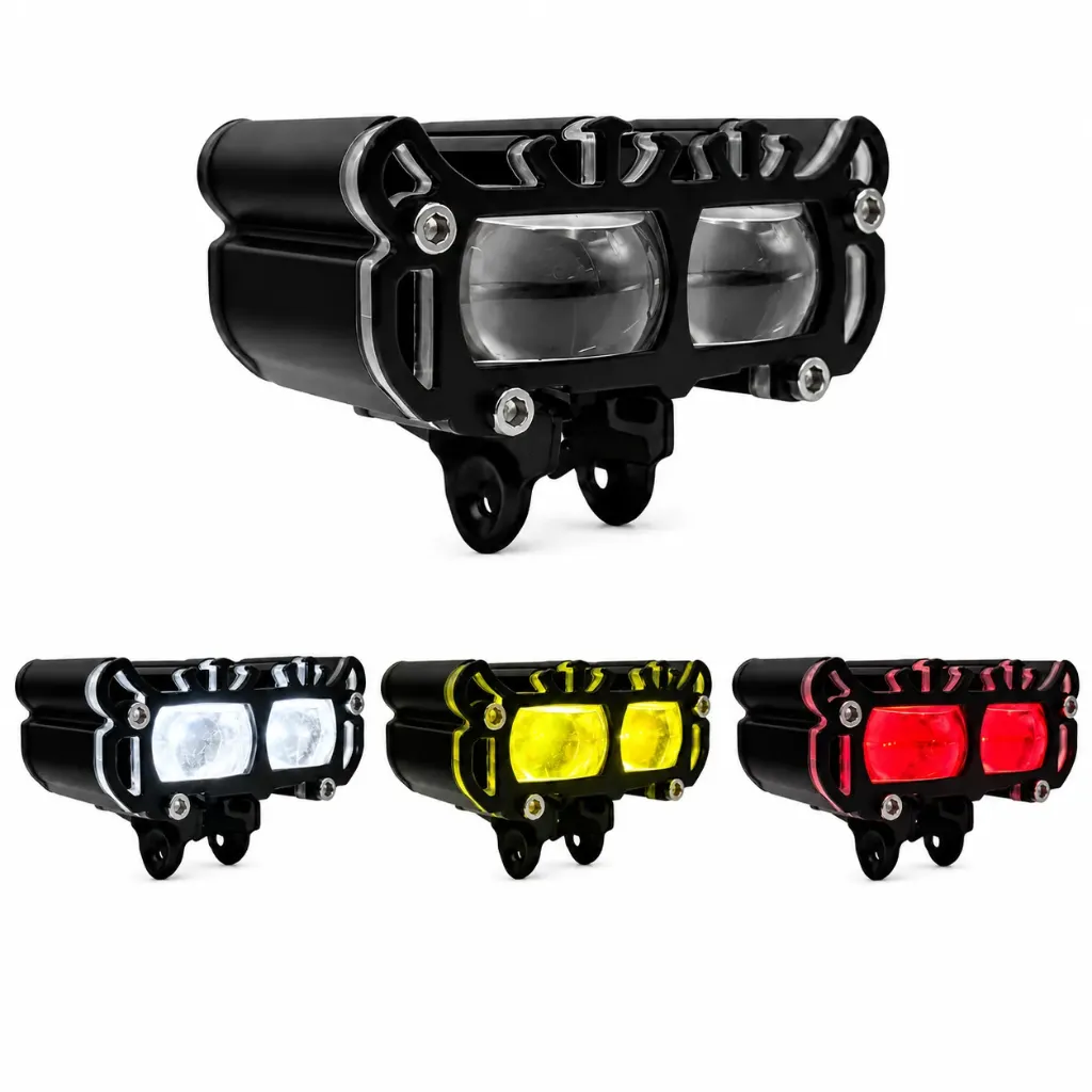 [U189-2] Faro LED auxiliar doble tipo proyector 4 colores para moto