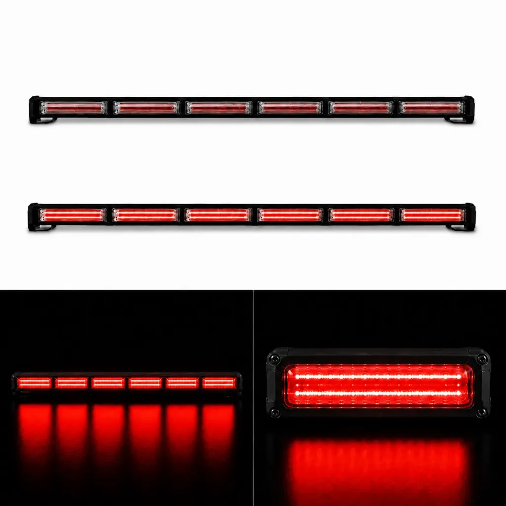 Barra LED rojo de 6 módulos COB