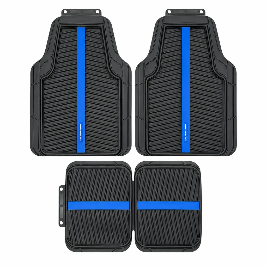 Tapete Masterpoint tipo katar negro con detalle azul