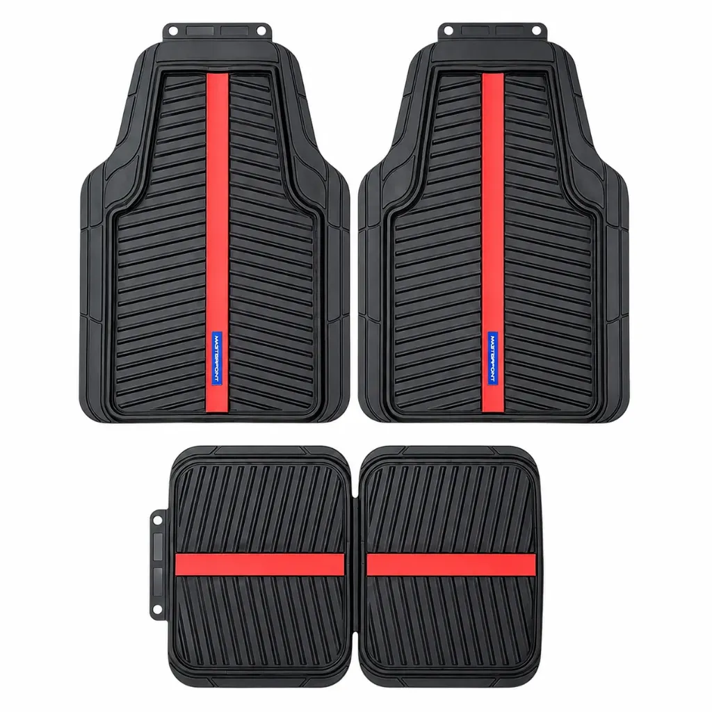 Tapete Masterpoint tipo katar negro con detalle rojo