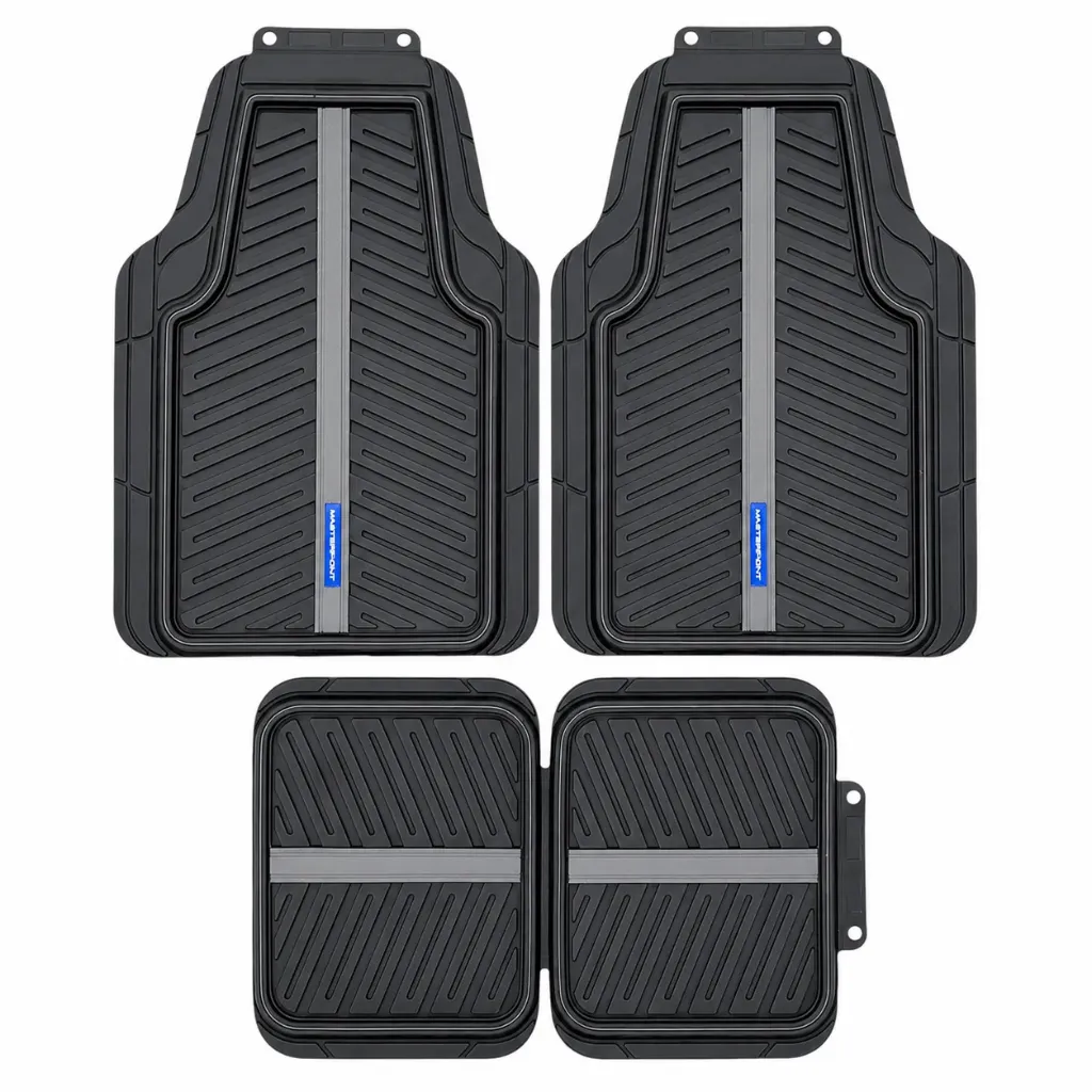 Tapete Masterpoint tipo nascar negro con detalle en fibra de carbono