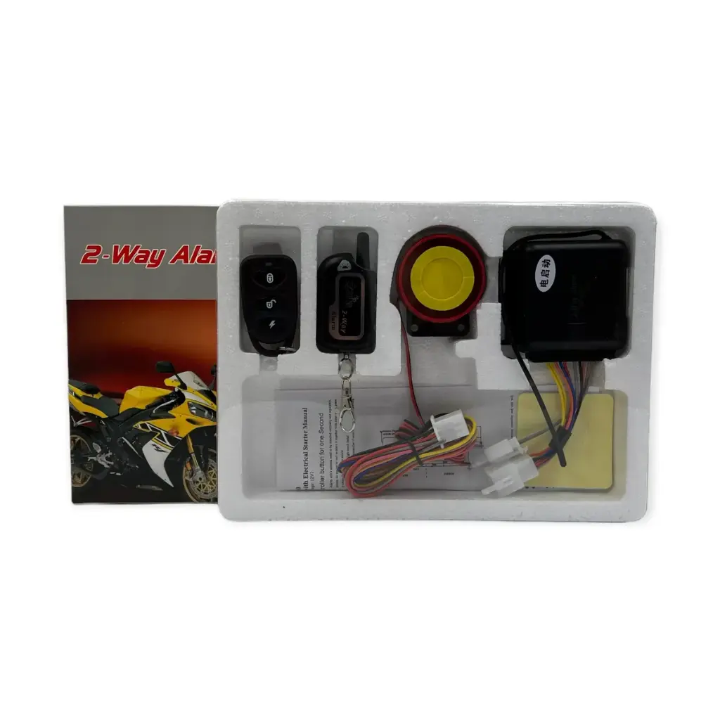 Sistema de alarma para motocicleta doble vía