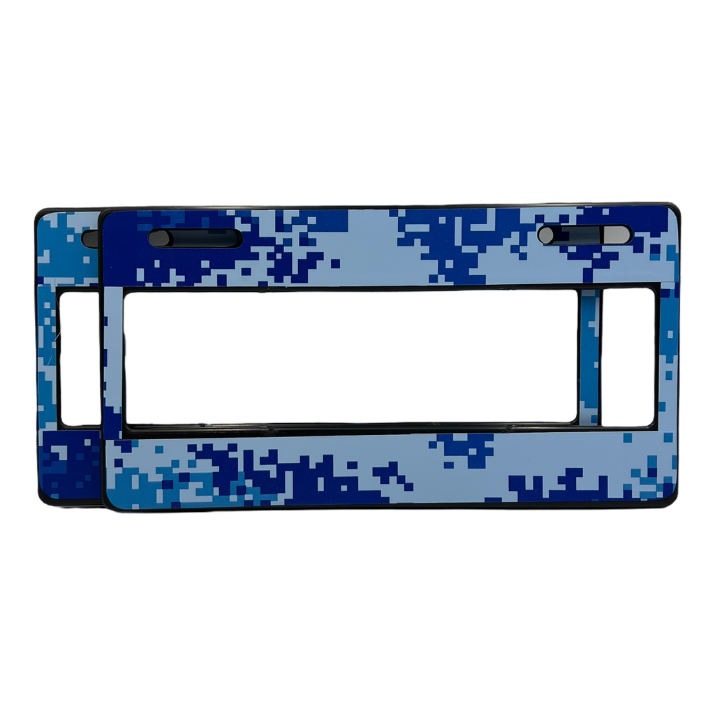 Portaplaca camuflaje azul