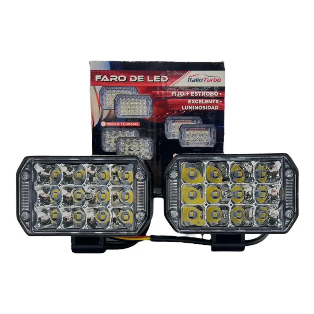 Faro de 24 LED carcaza reforzada para auto o moto
