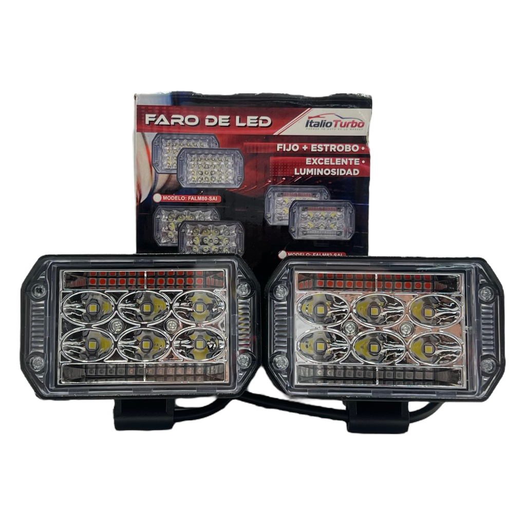 Faro de 26 LED con código patrulla y carcaza reforzada